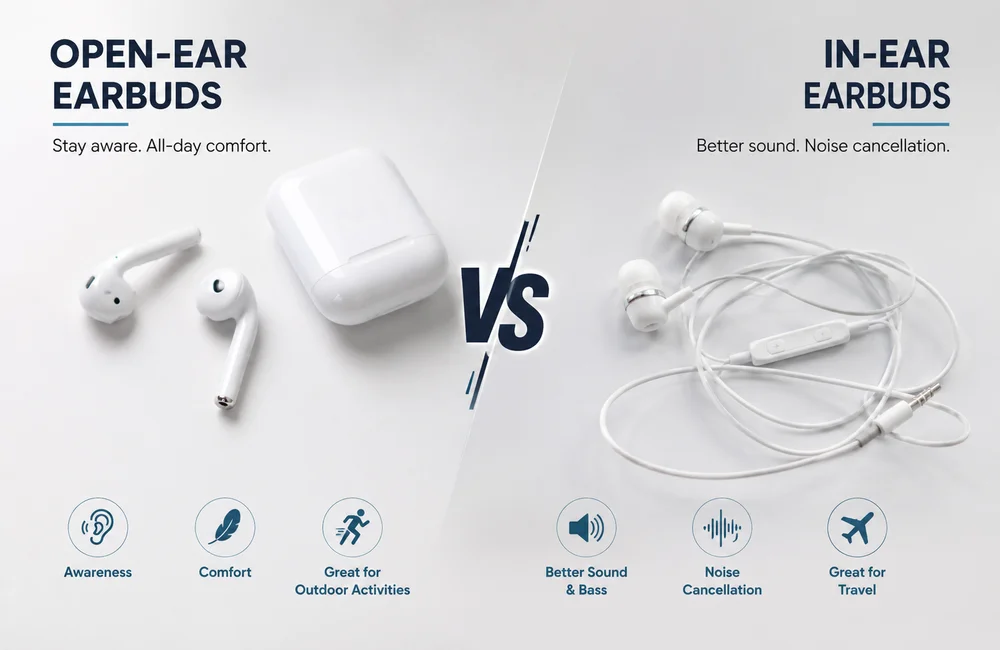 Open-Ear Earbuds vs In-Ear Earbuds: Which Wireless Earbuds Are Better in 2026?