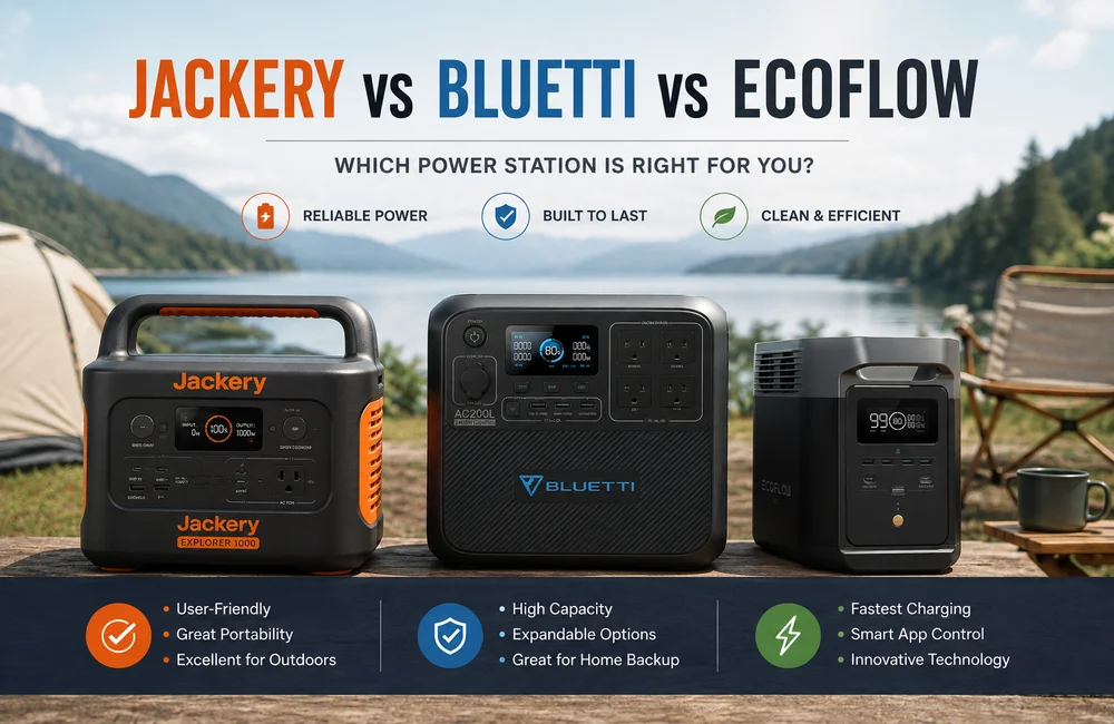 Jackery vs Bluetti vs EcoFlow: Detailed Comparison of the Top Portable Power Stations